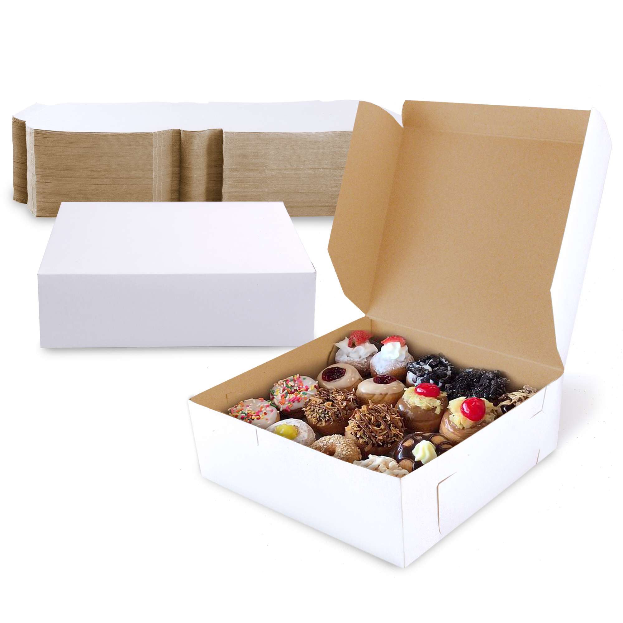 [25 Pack] Pastry Boxes