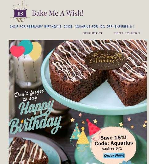 30% Off Bake Me A Wish Coupon Code 2017