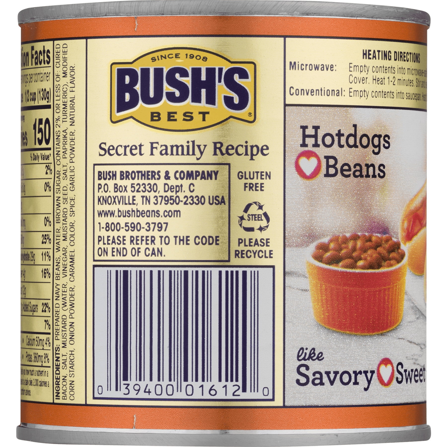 33 Bush Baked Beans Nutrition Label