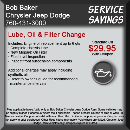 Auto Service Specials &  Deals at Bob Baker Chrysler Jeep Dodge Ram ...