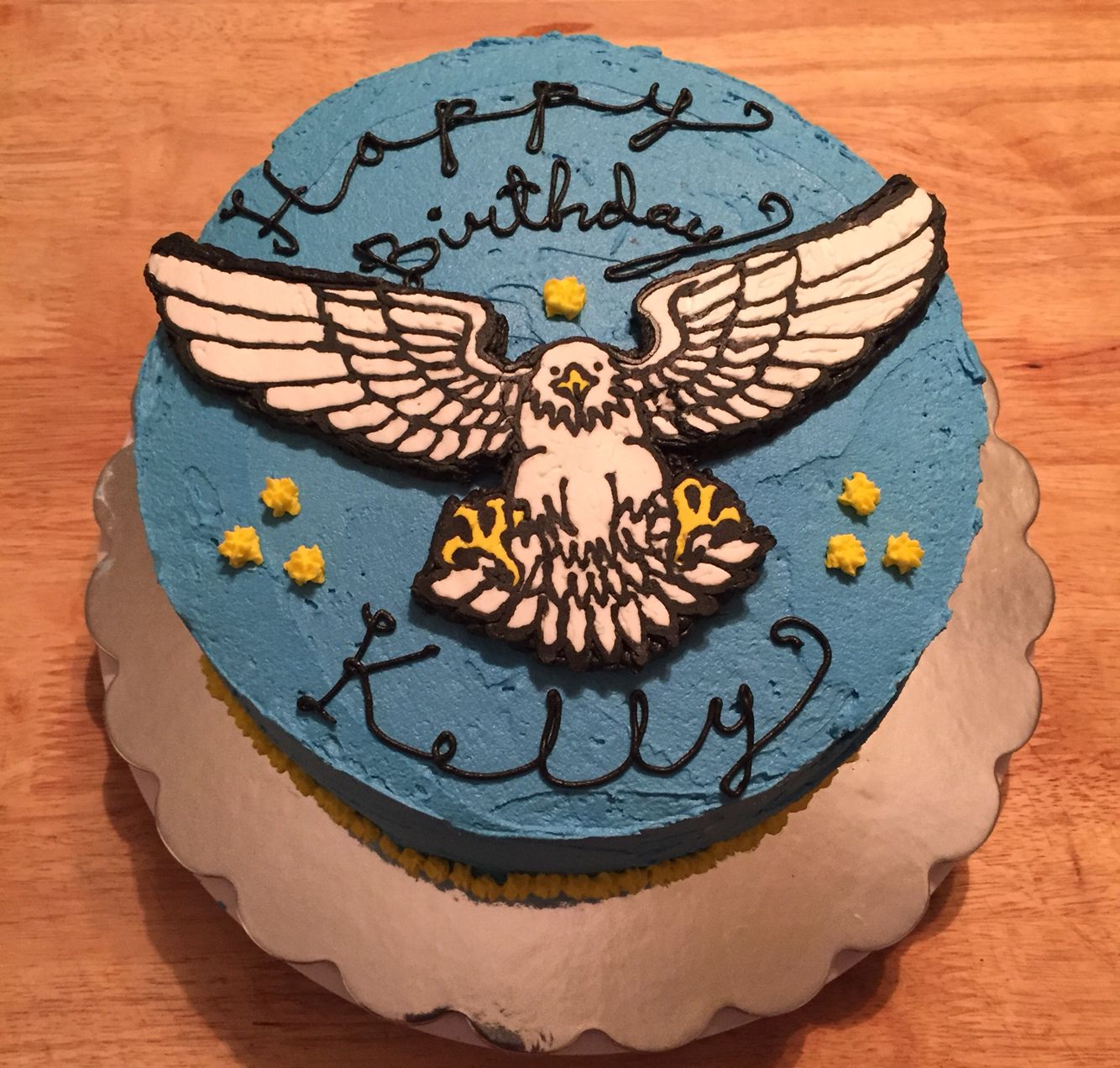 Bake a wish delivery for July 2015. 3 layer chocolate cake with blue ...