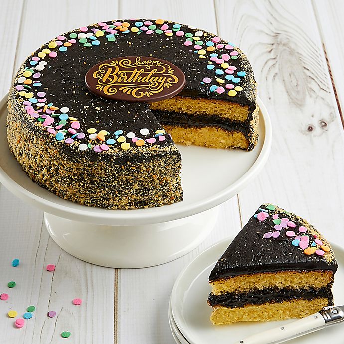 Bake Me A Wish Golden Fudge Celebration Happy Birthday Cake