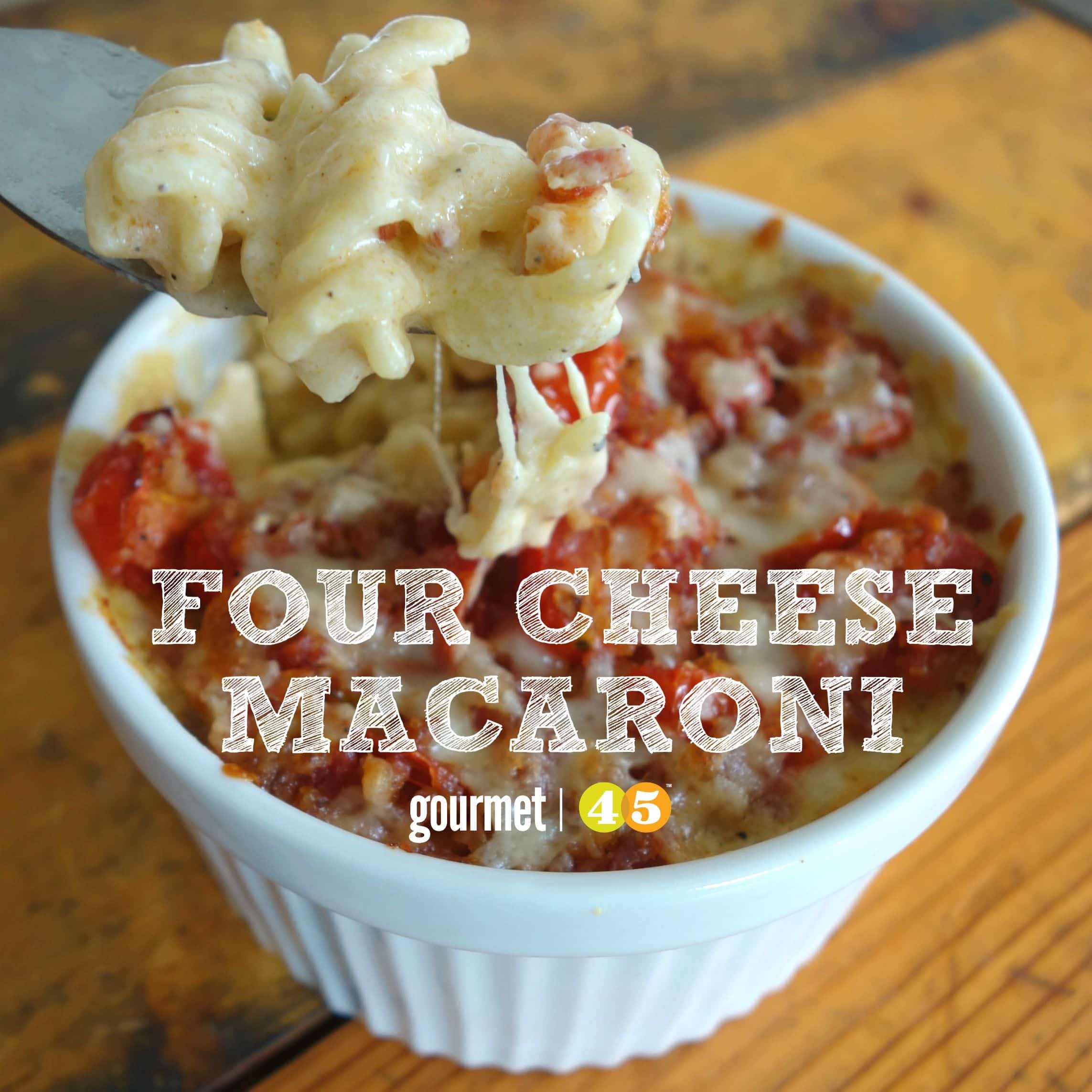 Baked Four Cheese Macaroni #macncheese #Thanksgiving #sides