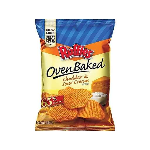 Baked! RufflesÂ® Cheddar &  Sour Cream Potato Chips, 1.125 oz. Bags, 64 ...
