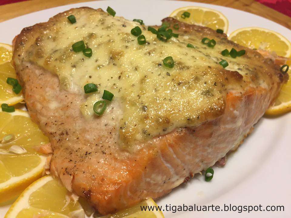 Baked Salmon with Mayonnaise