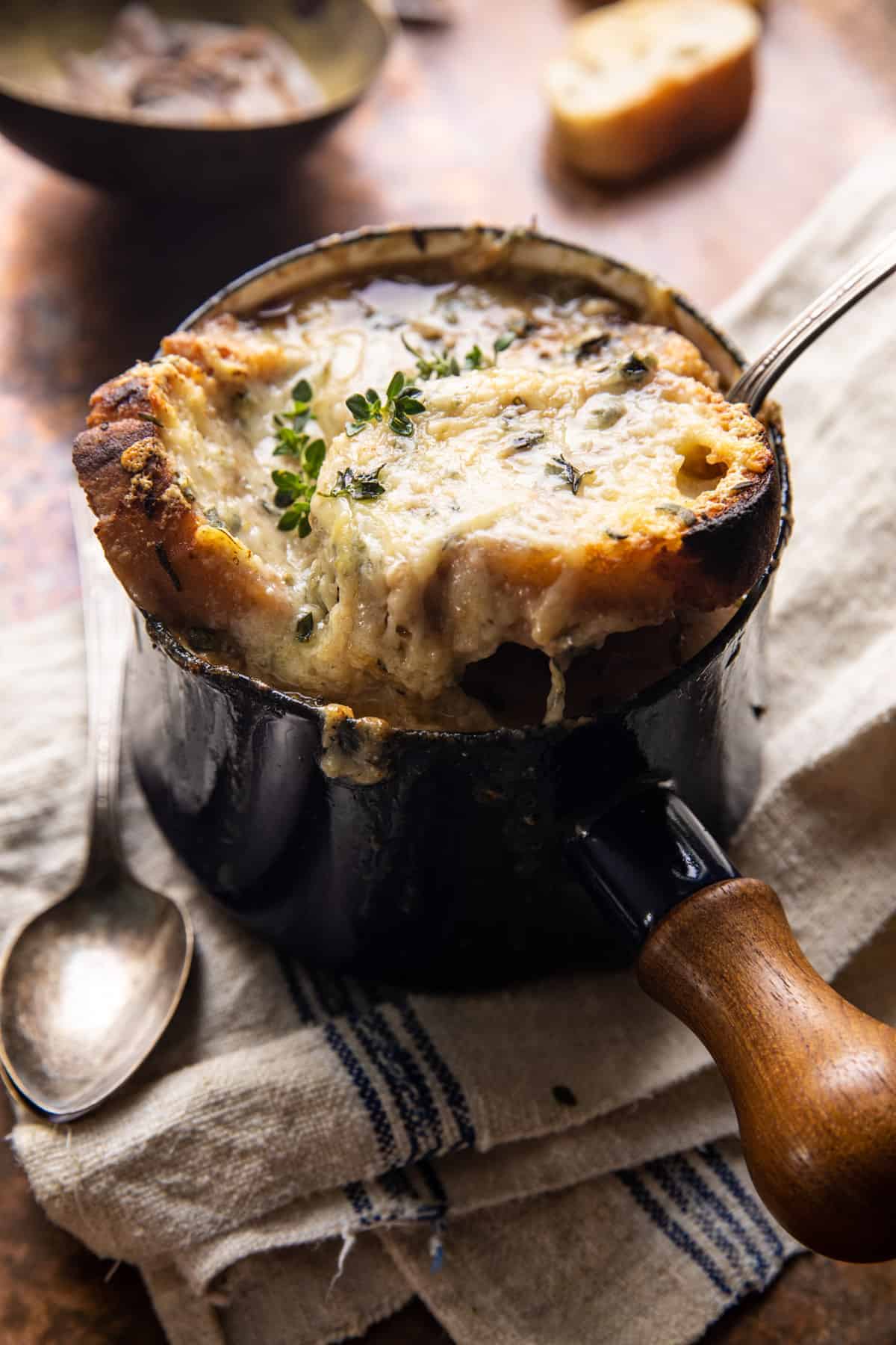 Creamy French Onion and Mushroom Soup.