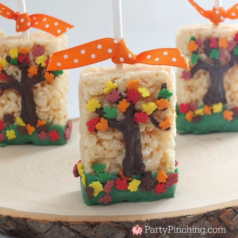 Fall Rice Krispie Treat Pops fun for kids to make for harvest party ...