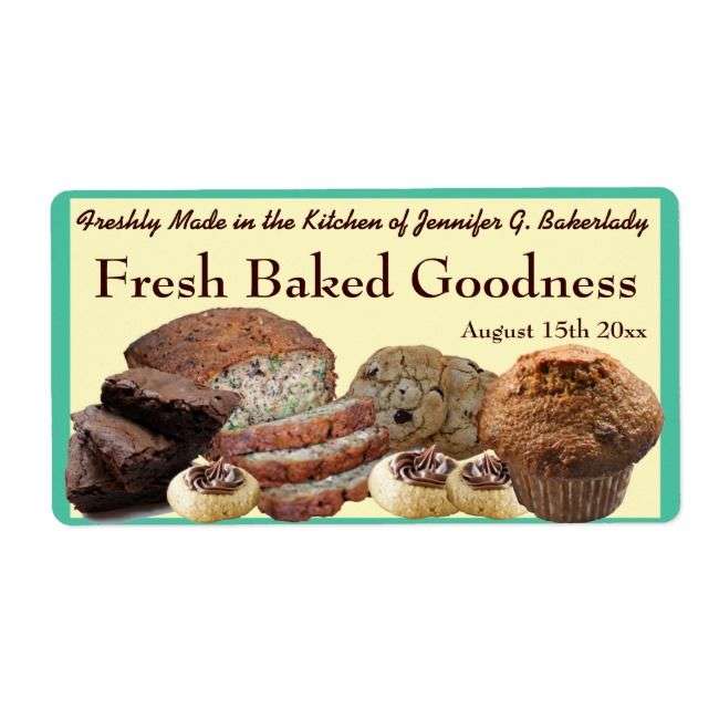 Fresh Baked Goods Variety Packaging Label