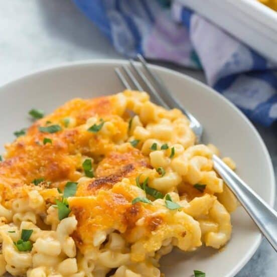 Healthier Baked Mac and Cheese {VIDEO}