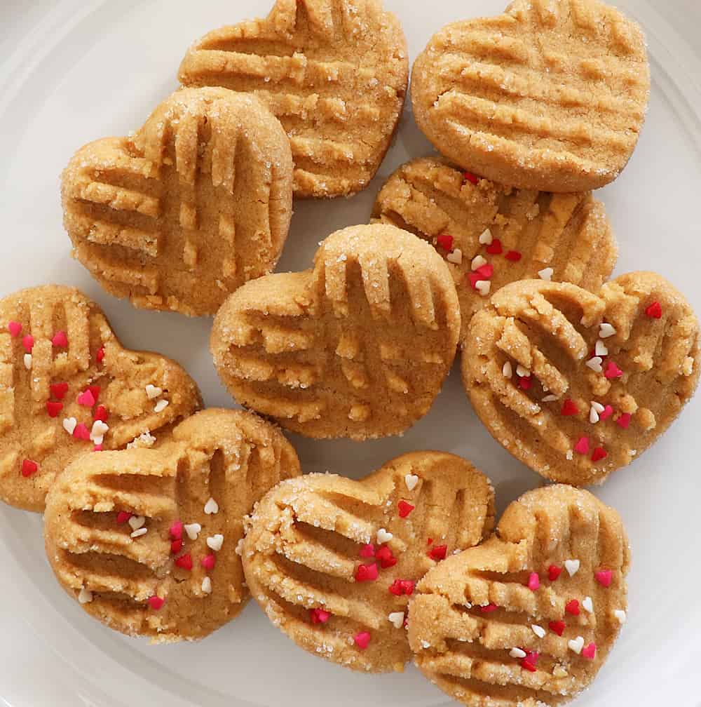 Heart Shaped Vegan Peanut Butter Cookies