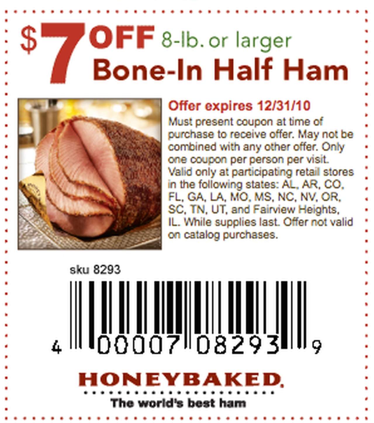 Honey Baked Ham Printable Coupons: $7 off 8 lb or larger + More