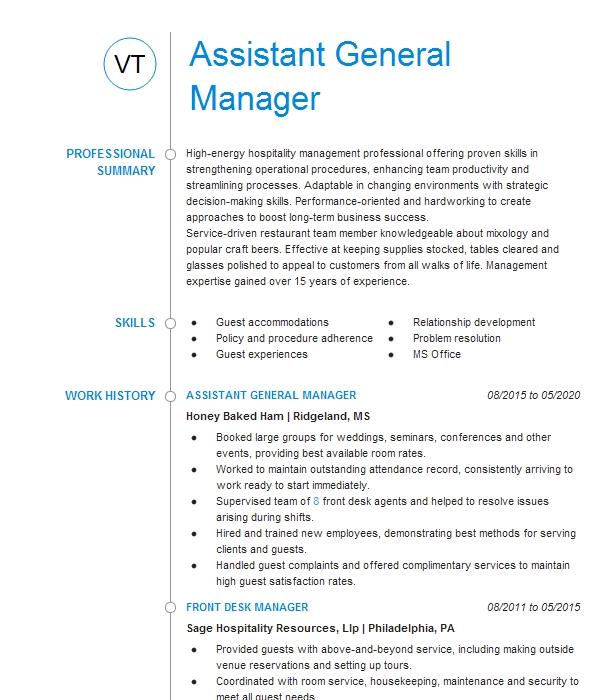 Hotel General Manager Resume Example Sage Hospitality Resources, Llp ...