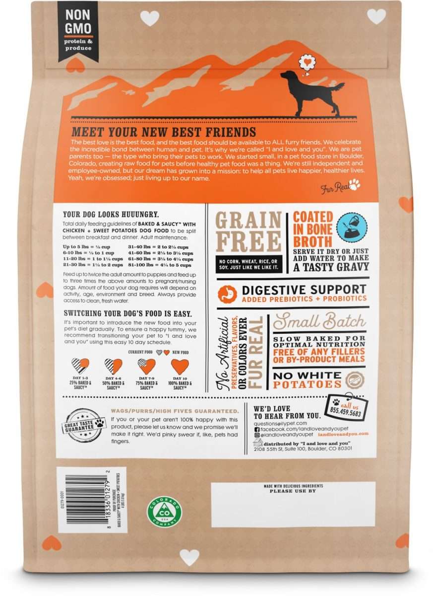 I AND LOVE AND YOU Baked &  Saucy Chicken Sweet Potato Dog Food, 21