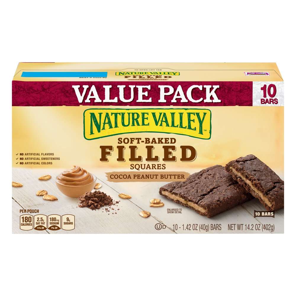 Nature Valley Soft Baked Filled Squares Cocoa Peanut ...