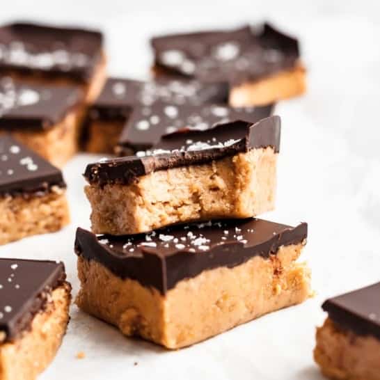No Bake Chocolate Peanut Butter Protein Bars
