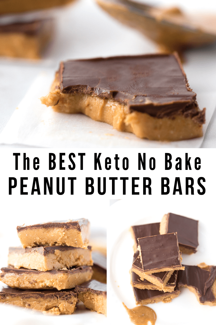 No Bake Keto Peanut Butter Chocolate Bars