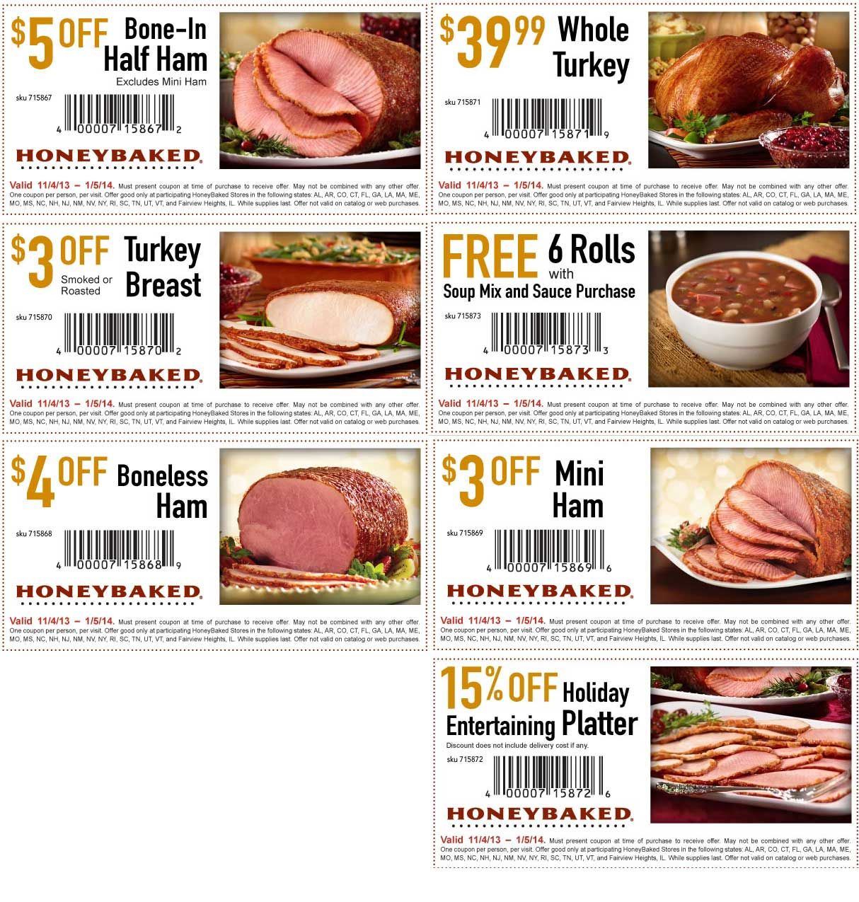 Pinned November 22nd: $5 off and more at Honey#Baked Ham #coupon via ...